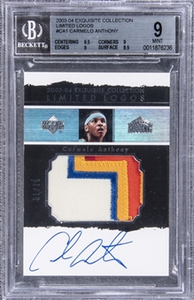 2003-04 UD "Exquisite Collection" Limited Logos #CA1 Carmelo Anthony Signed Rookie Card (#51/75) – BGS MINT 9/BGS 10